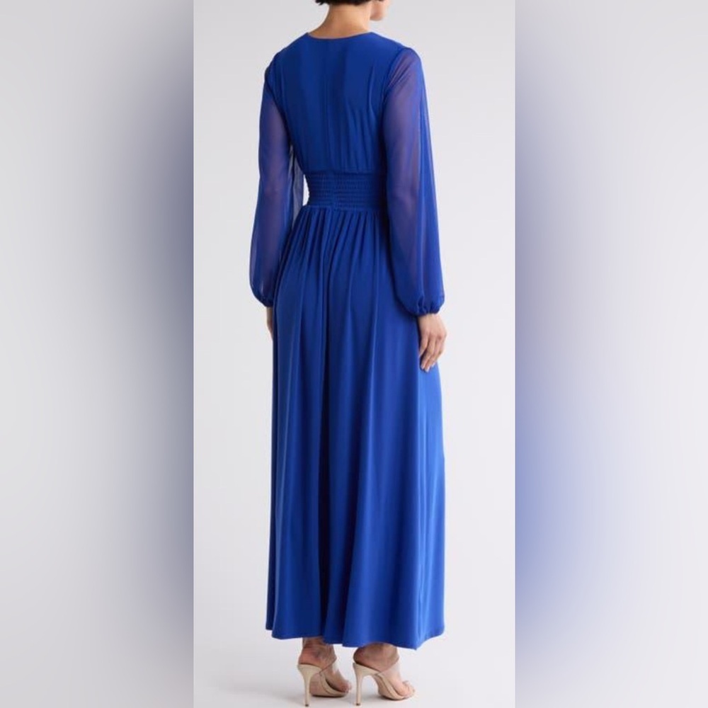 MARINA Blue Maxi Dress size L - Picture 2 of 10